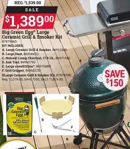 Ace Hardware Big Green Egg Large Ceramic Grill & Smoker Kit offer