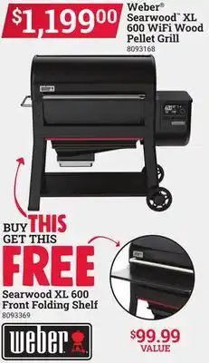 Ace Hardware Weber Searwood XL 600 WiFi Wood Pellet Grill offer