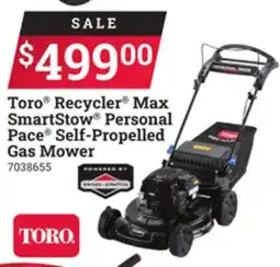Ace Hardware Toro Recycler Max SmartStow Personal Pace Self-Propelled Gas Mower offer