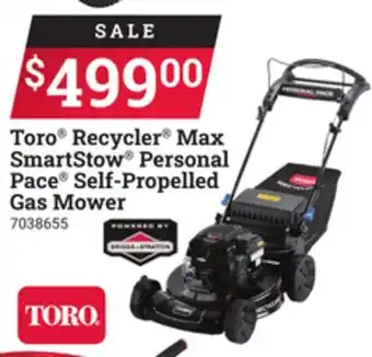Ace Hardware Toro Recycler Max SmartStow Personal Pace Self-Propelled Gas Mower offer