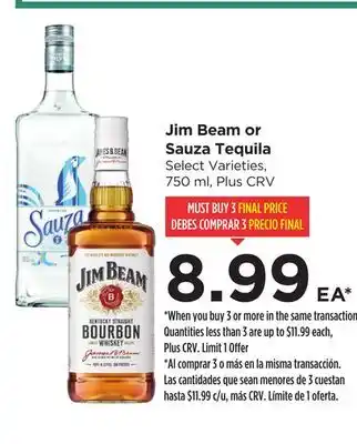 Food 4 Less Jim Beam or Sauza Tequila offer