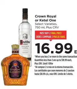 Food 4 Less Crown Royal or Ketel One offer