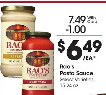 Ralphs Rao's Pasta Sauce offer