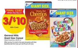 Ralphs General Mills Giant Size Cereal offer