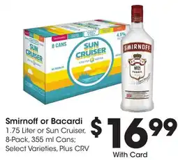 Ralphs Smirnoff or Bacardi offer