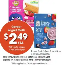 Ralphs Gerber Yogurt Melts offer