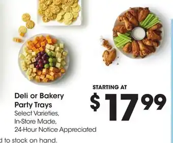 Ralphs Deli or Bakery Party Trays offer
