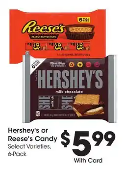 Ralphs Hershey's or Reese's Candy offer