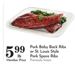 Pavilions Pork Baby Back Ribs or St. Louis Style Pork Spare Ribs offer