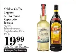 Pavilions Kahlùa Coffee Liqueur or Teremana Reposado Tequila offer