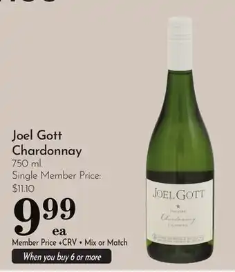 Pavilions Joel Gott Chardonnay offer