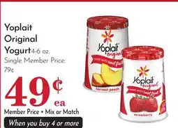 Pavilions Yoplait Original Yogurt offer