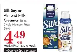 Pavilions Silk Soy or Almond Milk Creamer offer