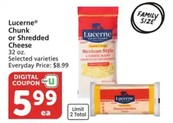 Vons Lucerne Chunk or Shredded Cheese offer
