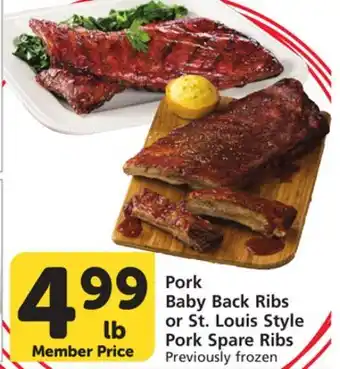 Vons Pork Baby Back Ribs or St. Louis Style Pork Spare Ribs offer