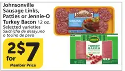 Vons Johnsonville Sausage Links, Patties or Jennie-O Turkey Bacon offer
