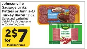 Vons Johnsonville Sausage Links, Patties or Jennie-O Turkey Bacon offer