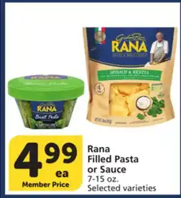 Vons Rana Filled Pasta or Sauce offer