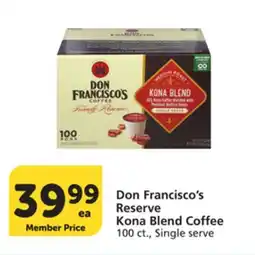 Vons Don Francisco's Reserve Kona Blend Coffee offer