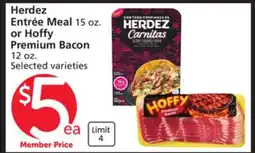 Albertsons Herdez Entrée Meal 15 oz. or Hoffy Premium Bacon 12 oz offer