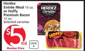 Albertsons Herdez Entrée Meal 15 oz. or Hoffy Premium Bacon 12 oz offer