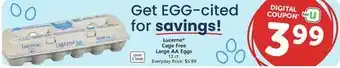 Albertsons Lucerne Cage Free Large AA Eggs offer
