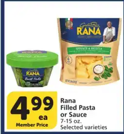 Albertsons Rana Filled Pasta or Sauce offer