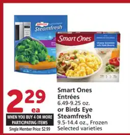 Albertsons Smart Ones Entrées 6.49-9.25 oz. or Birds Eye Steamfresh 9.5-14.4 oz offer