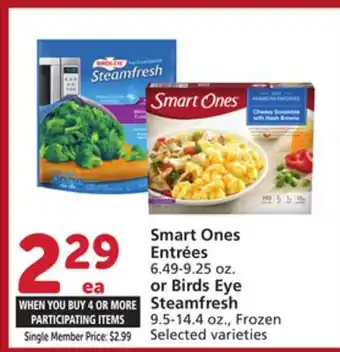 Albertsons Smart Ones Entrées 6.49-9.25 oz. or Birds Eye Steamfresh 9.5-14.4 oz offer