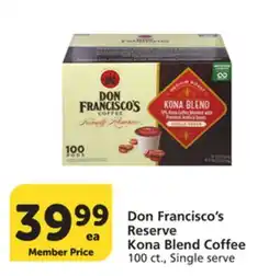 Albertsons Don Francisco's Reserve Kona Blend Coffee offer