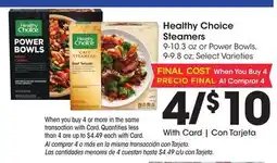 Ralphs Healthy Choice Steamers offer