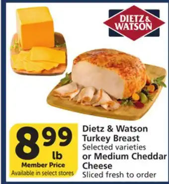 Albertsons Dietz & Watson Turkey Breast Selected varieties or Medium Cheddar Cheese offer