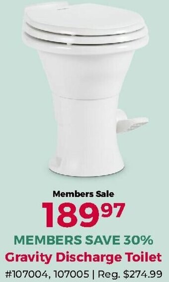 Camping World Gravity Discharge Toilet offer