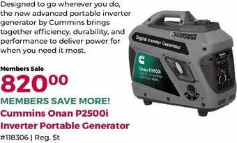 Camping World Cummins Onan P2500i Inverter Portable Generator offer