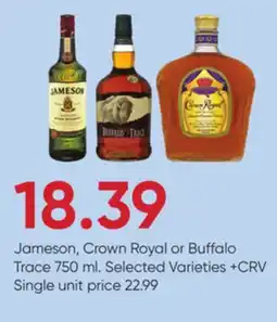 Stater Bros Jameson, Crown Royal or Buffalo Trace offer