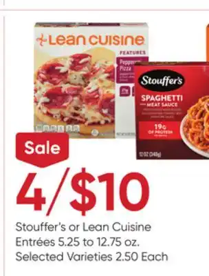 Stater Bros Stouffer's or Lean Cuisine Entrées offer