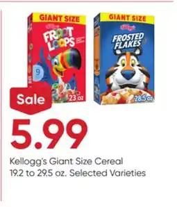 Stater Bros Kellogg's Giant Size Cereal offer