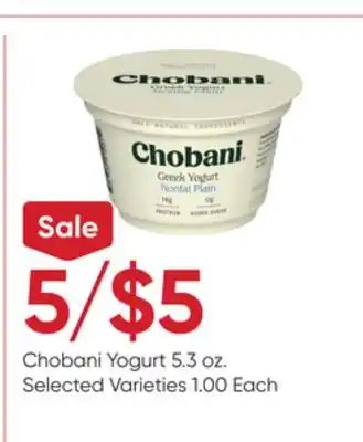 Stater Bros Chobani Yogurt offer