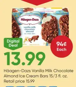 Stater Bros Häagen-Dazs Vanilla Milk Chocolate Almond Ice Cream Bars offer