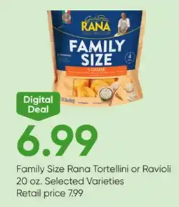 Stater Bros Family Size Rana Tortellini or Ravioli offer