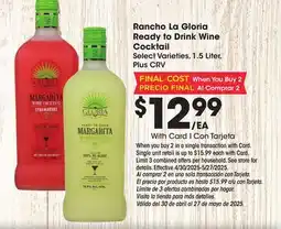 Ralphs Rancho La Gloria Ready to Drink Wine Cocktail offer