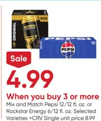 Stater Bros Pepsi 12/12 fl. oz. or Rockstar Energy 6/12 fl. oz offer