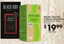 Ralphs Bota Box, Black Box or Barefoot Boxed Wine offer