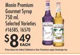 Smart & Final Monin Premium Gourmet Syrup offer