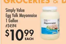 Smart & Final Simply Value Egg Yolk Mayonnaise offer