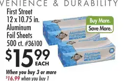 Smart & Final First Street 12x10.75 in. Aluminum Foil Sheets offer