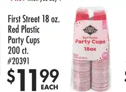 Smart & Final First Street 18 oz. Red Plastic Party Cups offer