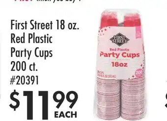 Smart & Final First Street 18 oz. Red Plastic Party Cups offer