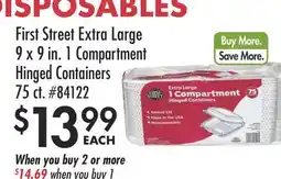 Smart & Final First Street Extra Large 9 x 9 in. 1 Compartment Hinged Containers offer