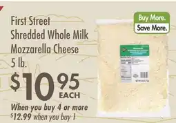 Smart & Final First Street Shredded Whole Milk Mozzarella Cheese offer
